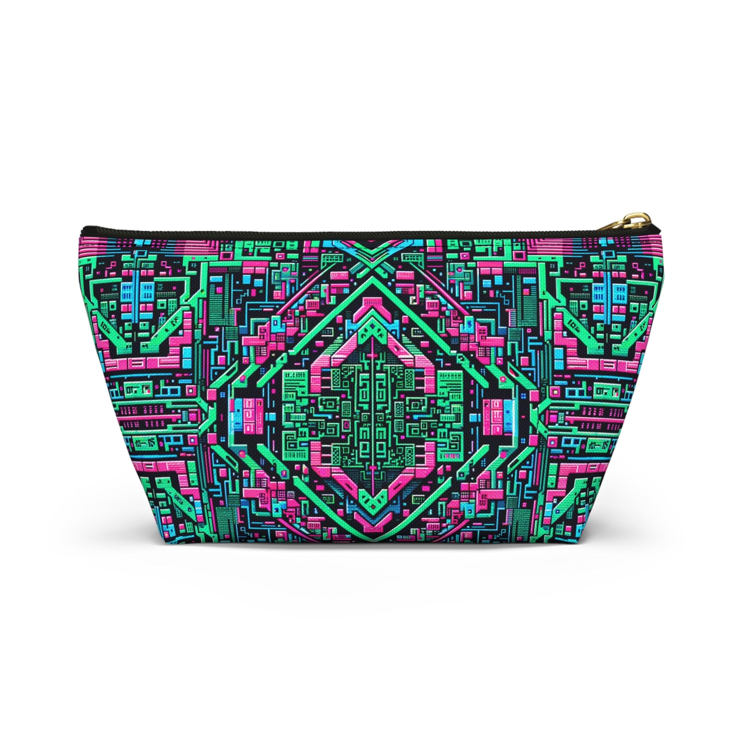 Digital Glitch Vibes Tech-Inspired Streetwear Accessory Pouch W T-Bottom - 8404 Design-71