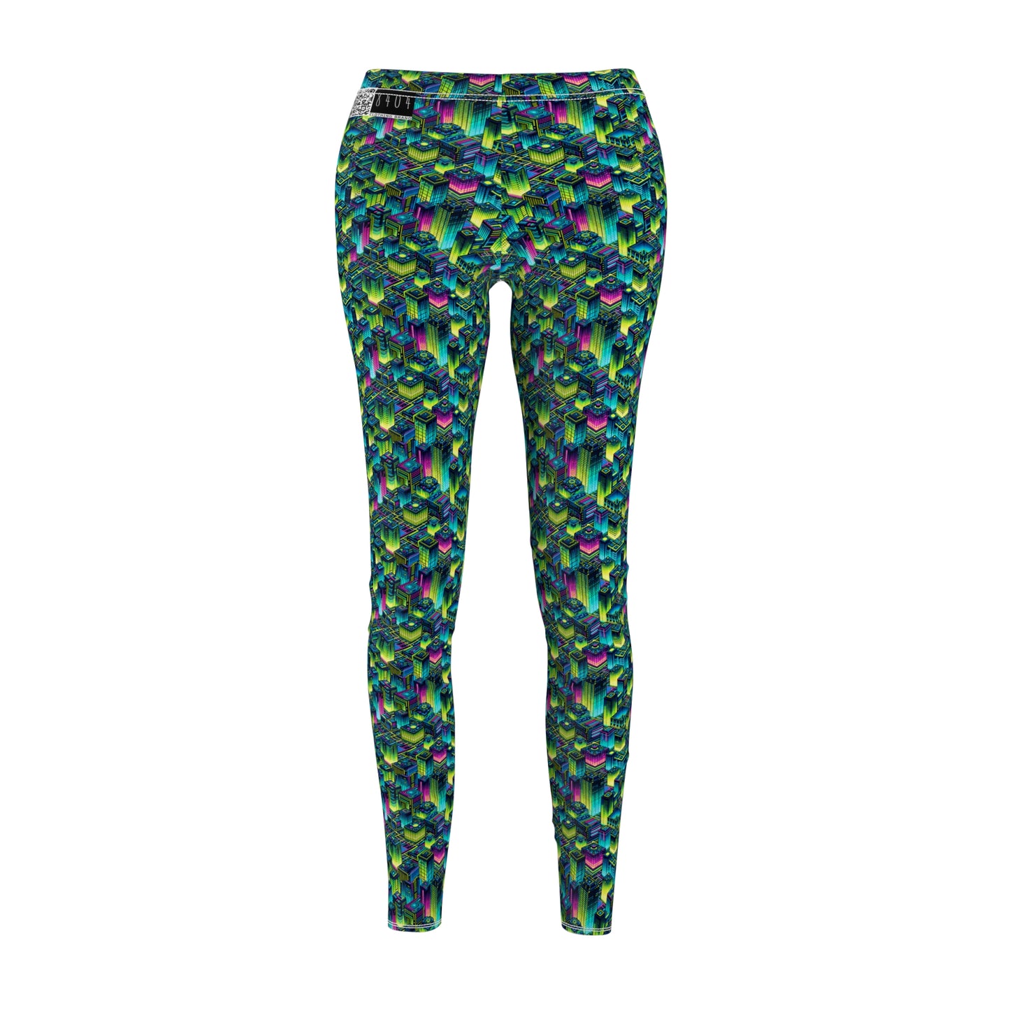 Tech-Infused Neon Tech-Forward Streetwear Women's Cut & Sew Casual Leggings - 8404 Design-65