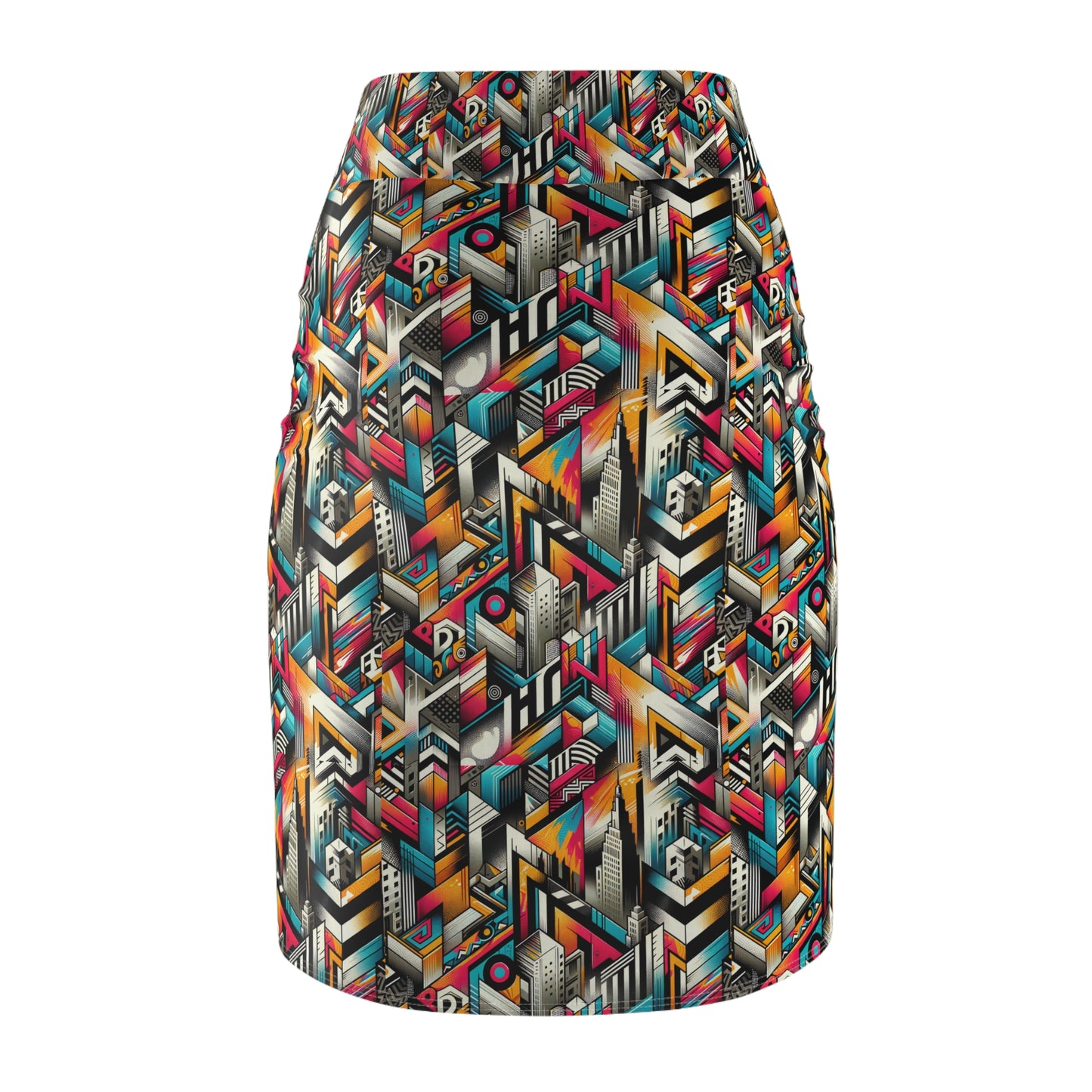 Graffiti Revival Urban Street Art Women's Pencil Skirt - 8404 Design-62