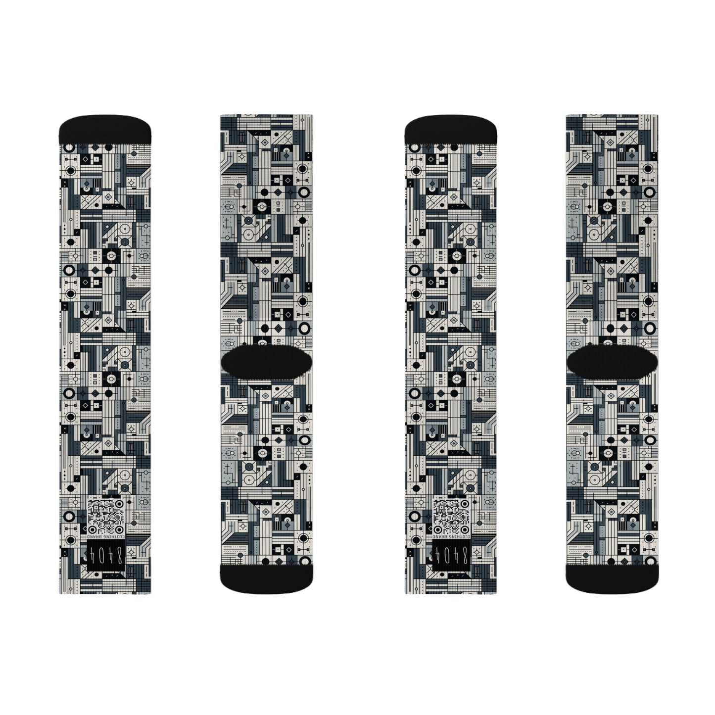 Digital Minimalism Minimalist Tech Sublimation Socks - 8404 Design-49