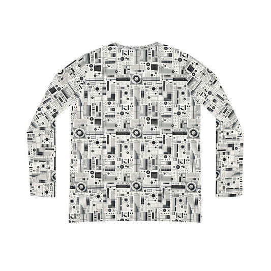 Digital Minimalism Minimalist Tech Women's Long Sleeve V-Neck Shirt - 8404 Design-53