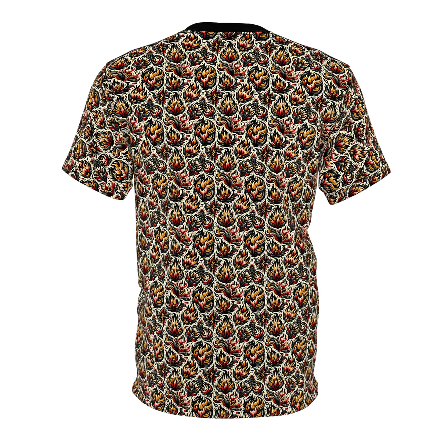 Fire & Flames Bold Streetwear Statement Unisex Cut & Sew Tee - 8404 Design-57