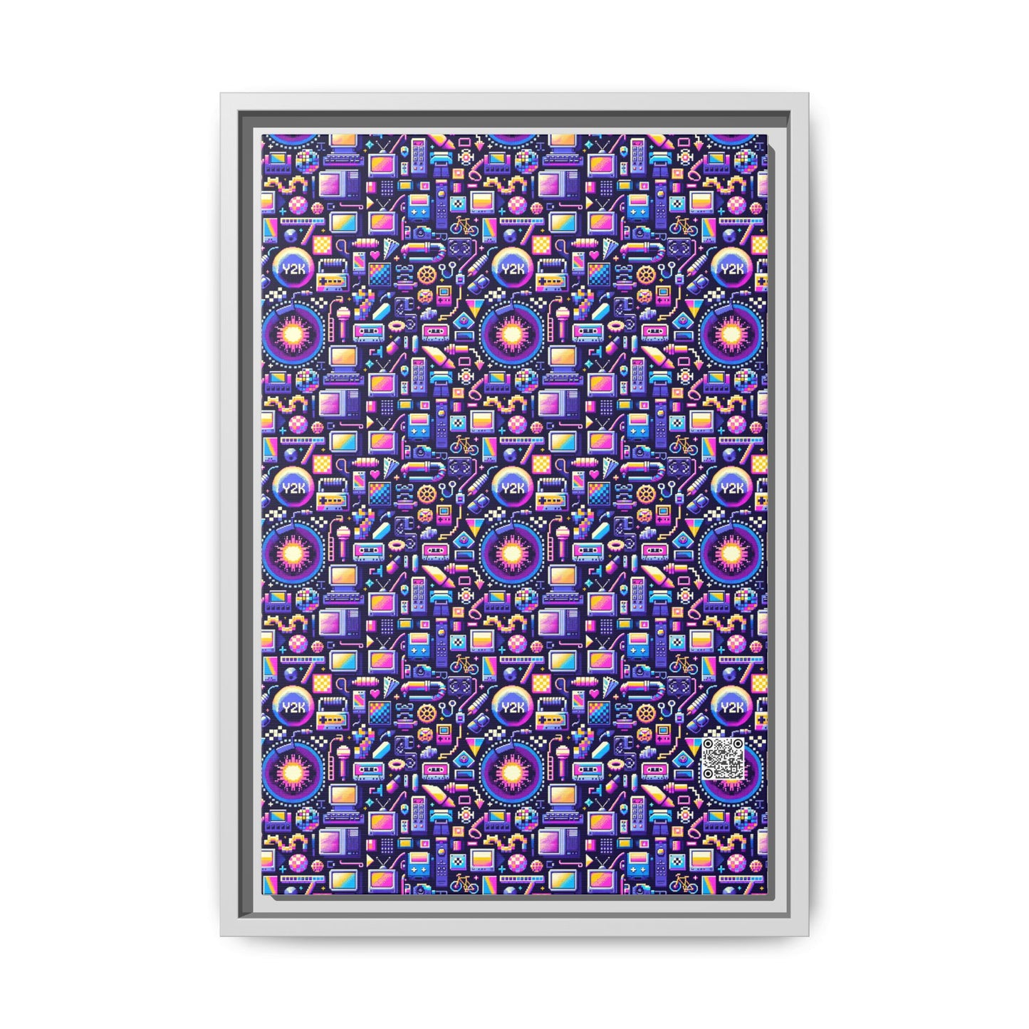 Digital Nostalgia Modern Retro Fusion Matte Canvas, Framed (multi-Color) - 8404 Design-64 B