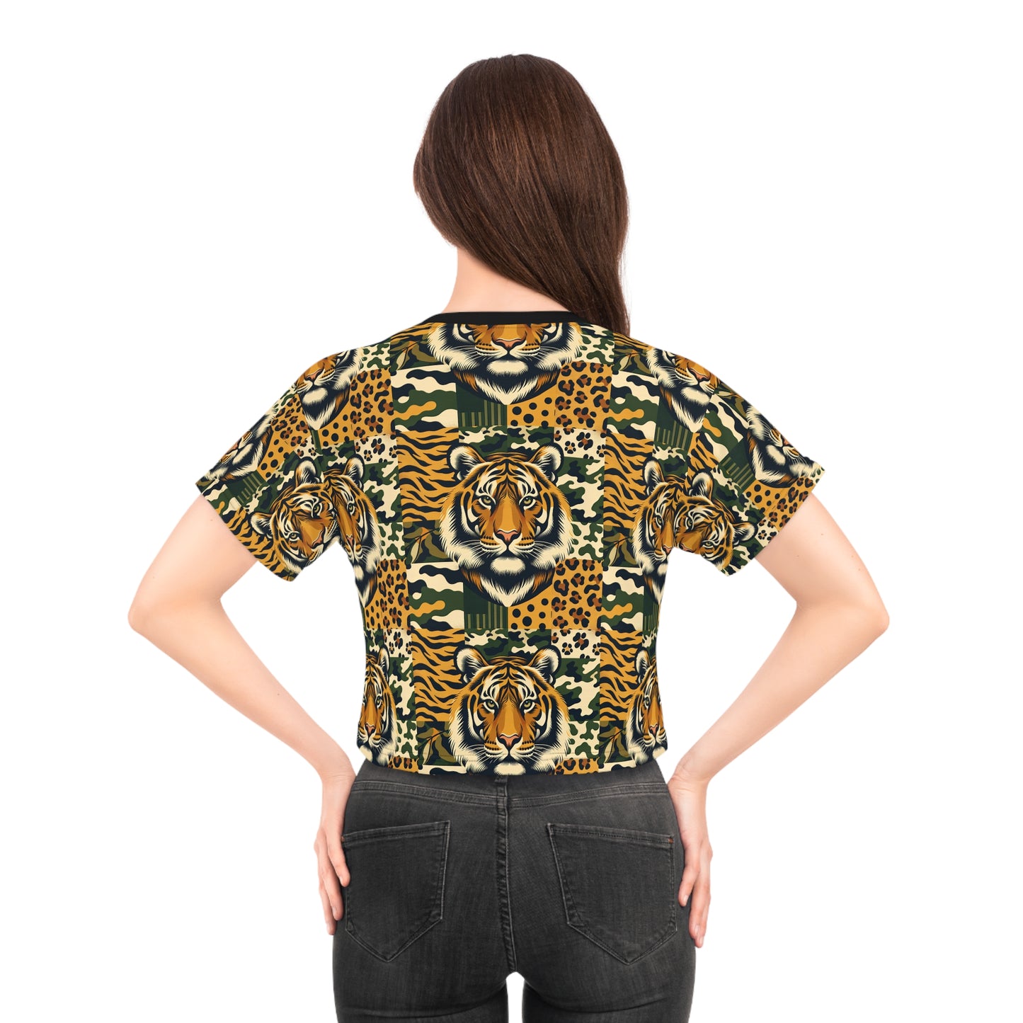 Streetwear Safari Urban Jungle Exploration Crop Tee - 8404 Design-64