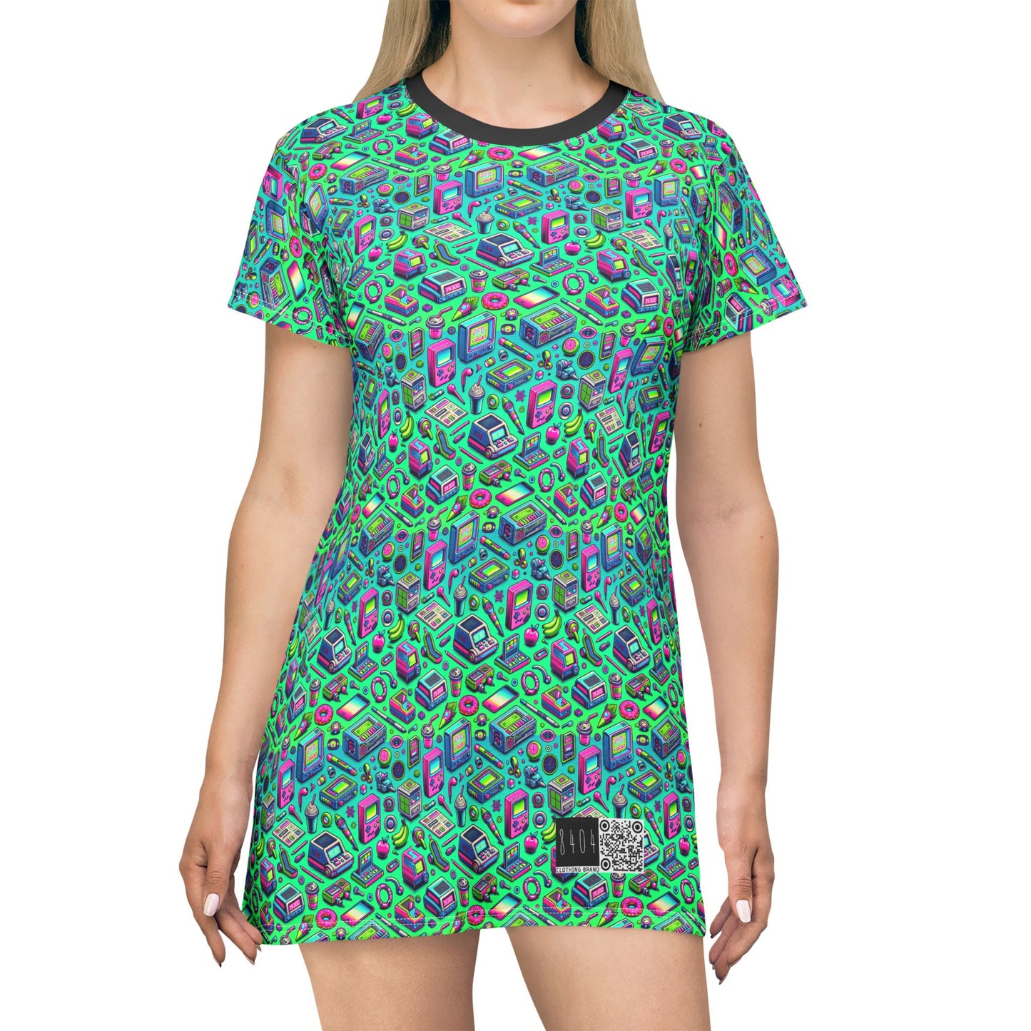 Y2k Revival Nostalgic Futurism T-Shirt Dress - 8404 Design-48