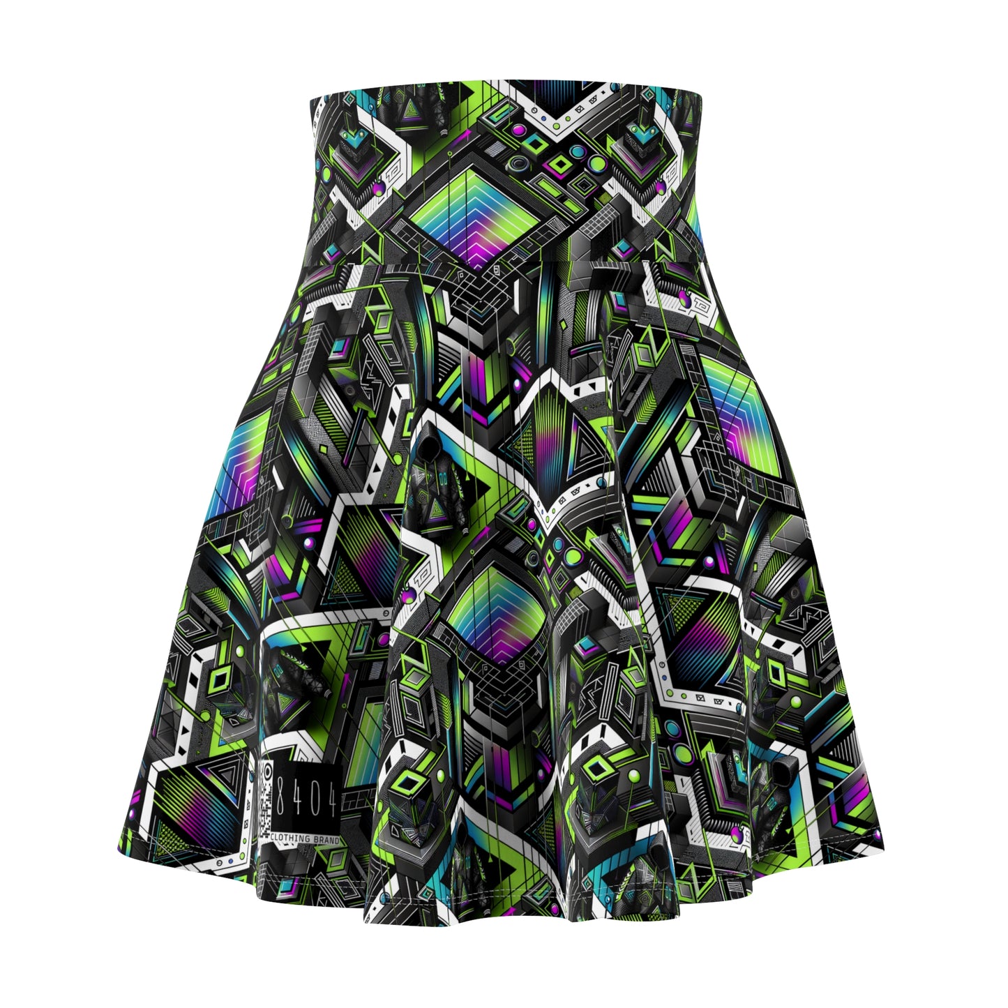 Retro Futurism Graphics Tech-Forward Streetwear Women's Skater Skirt - 8404 Design-52