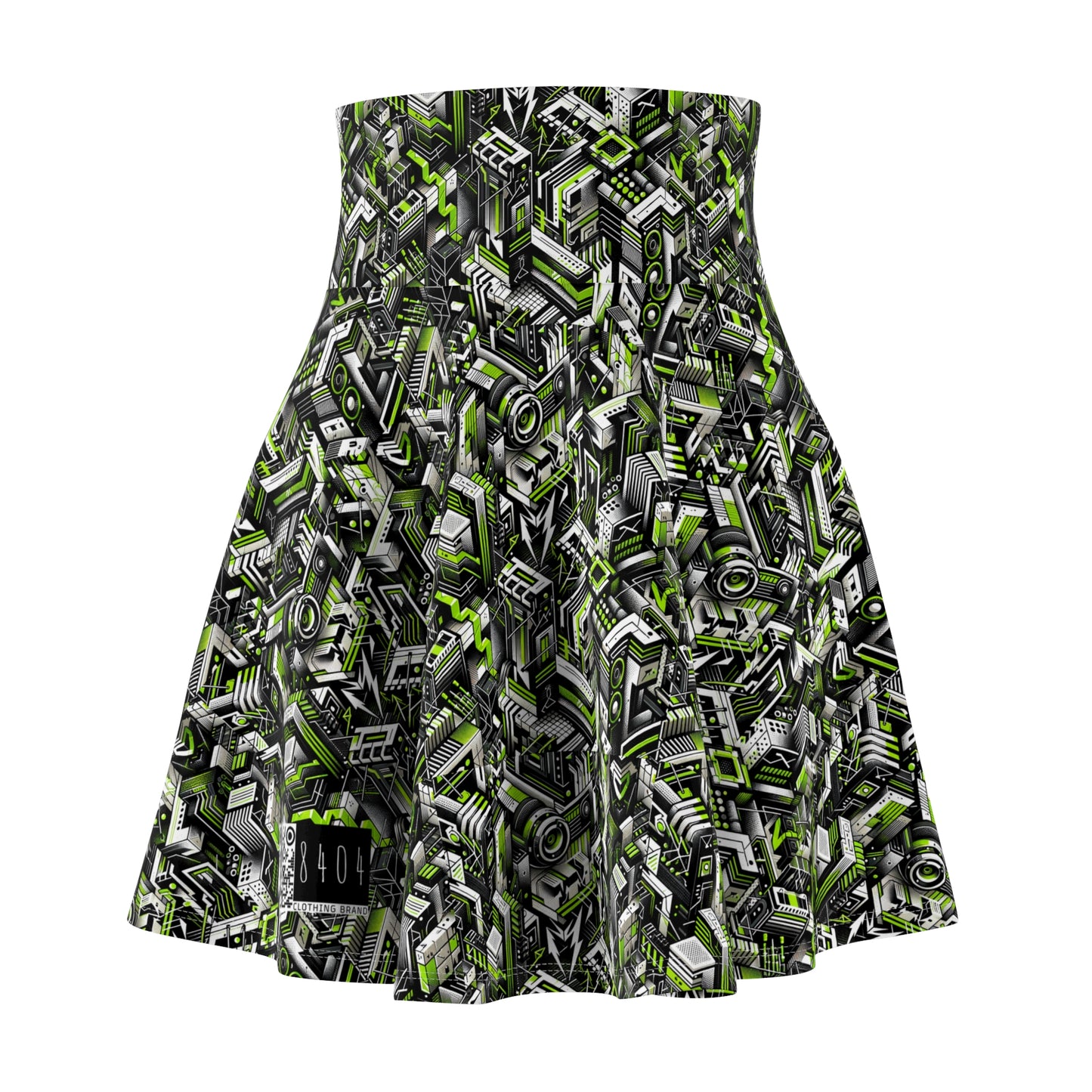 Graffiti Tech Fusion Bold Streetwear Fusion Women's Skater Skirt - 8404 Design-53