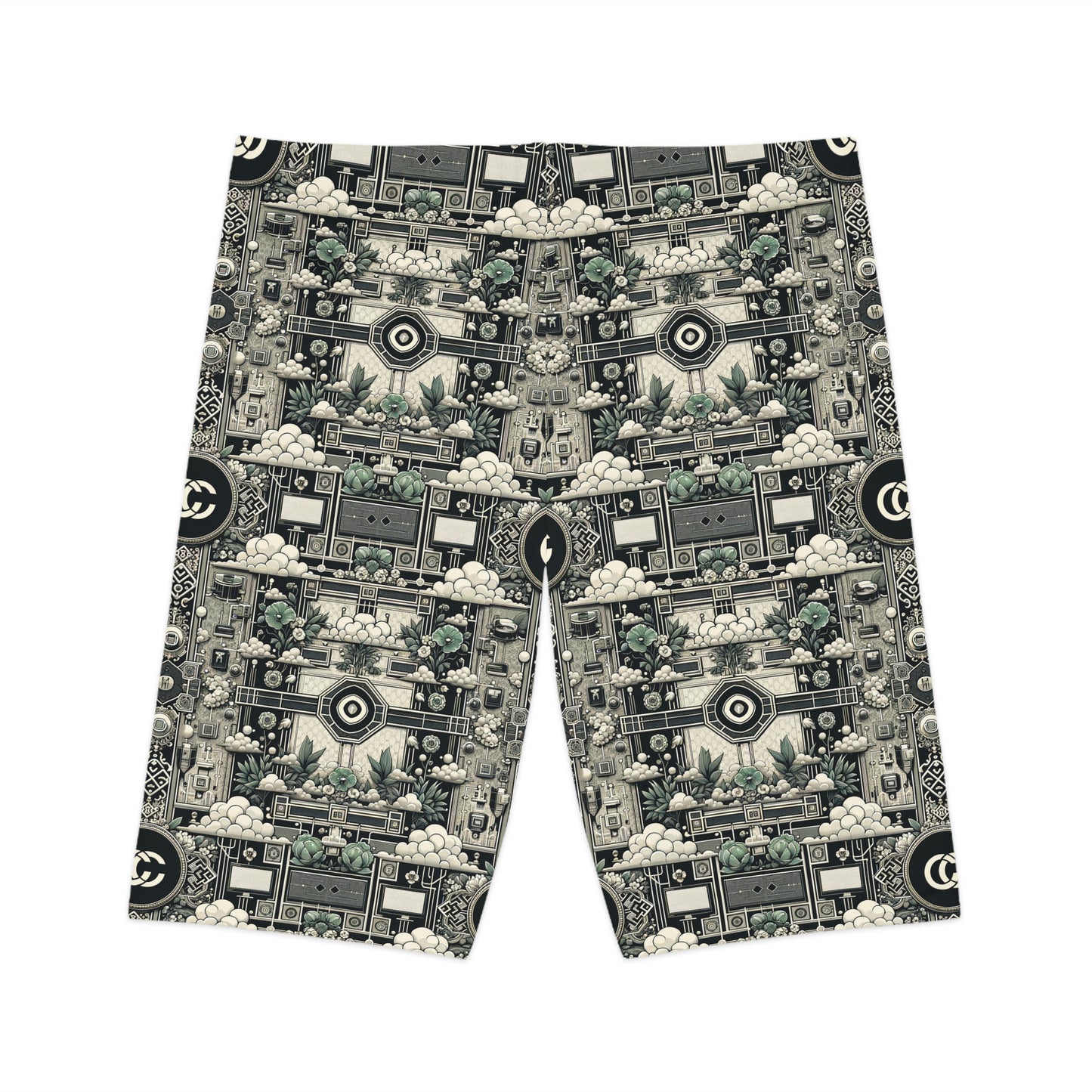 Cyber Garden Party Tech Garden Extravaganza Women's Bike Shorts - 8404 Design-54