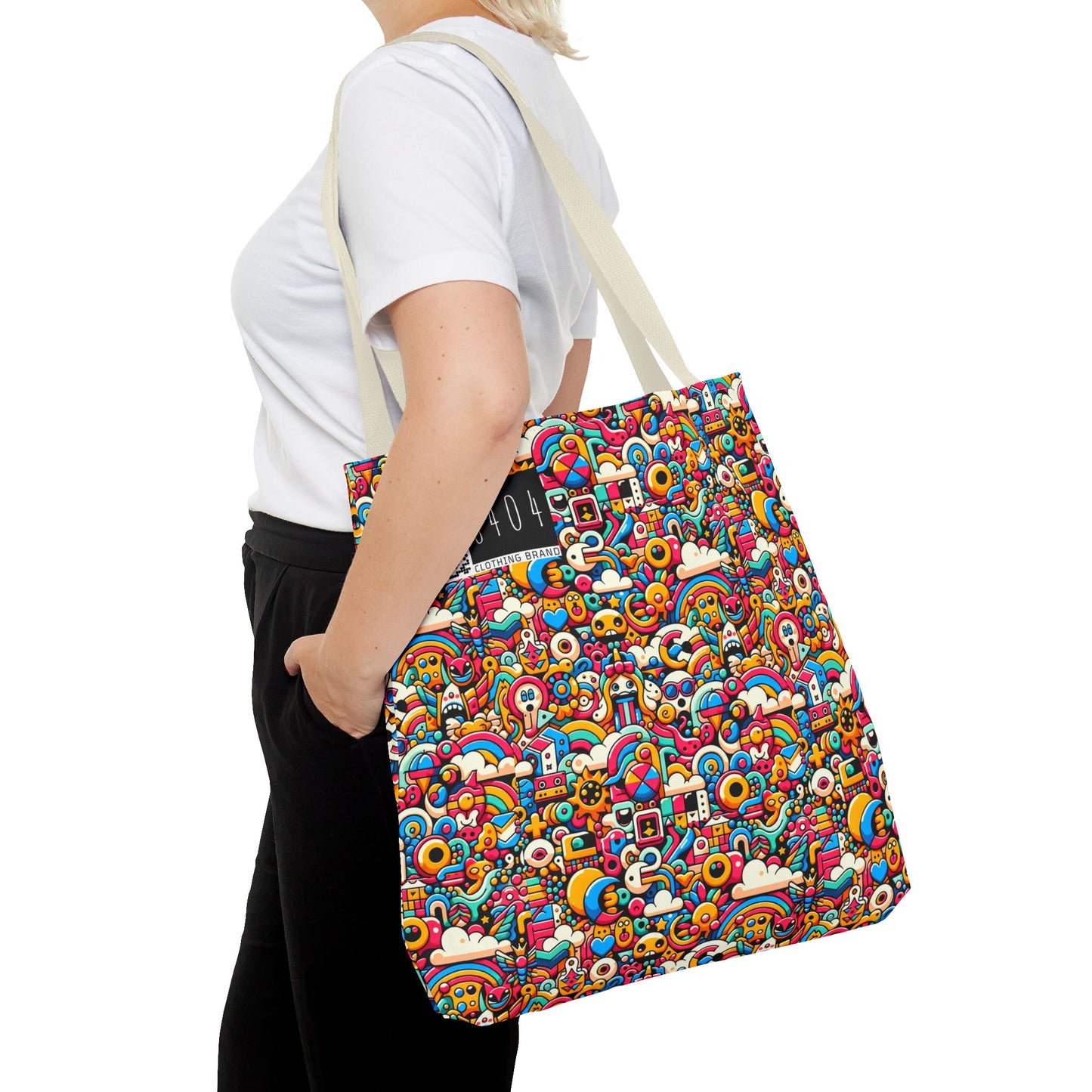Neon Pop Playful Pop Culture Mashup Tote Bag - 8404 Design-62