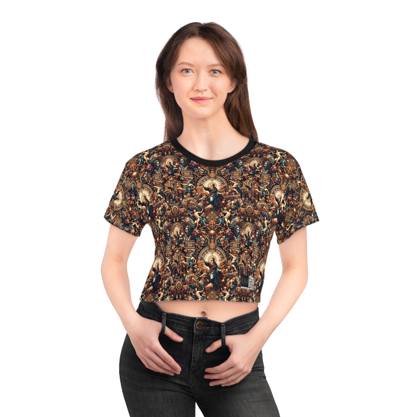 Digital Renaissance Luxurious Streetwear Inspired By Classical Art With a Modern Twist Crop Tee - 8404 Design-64