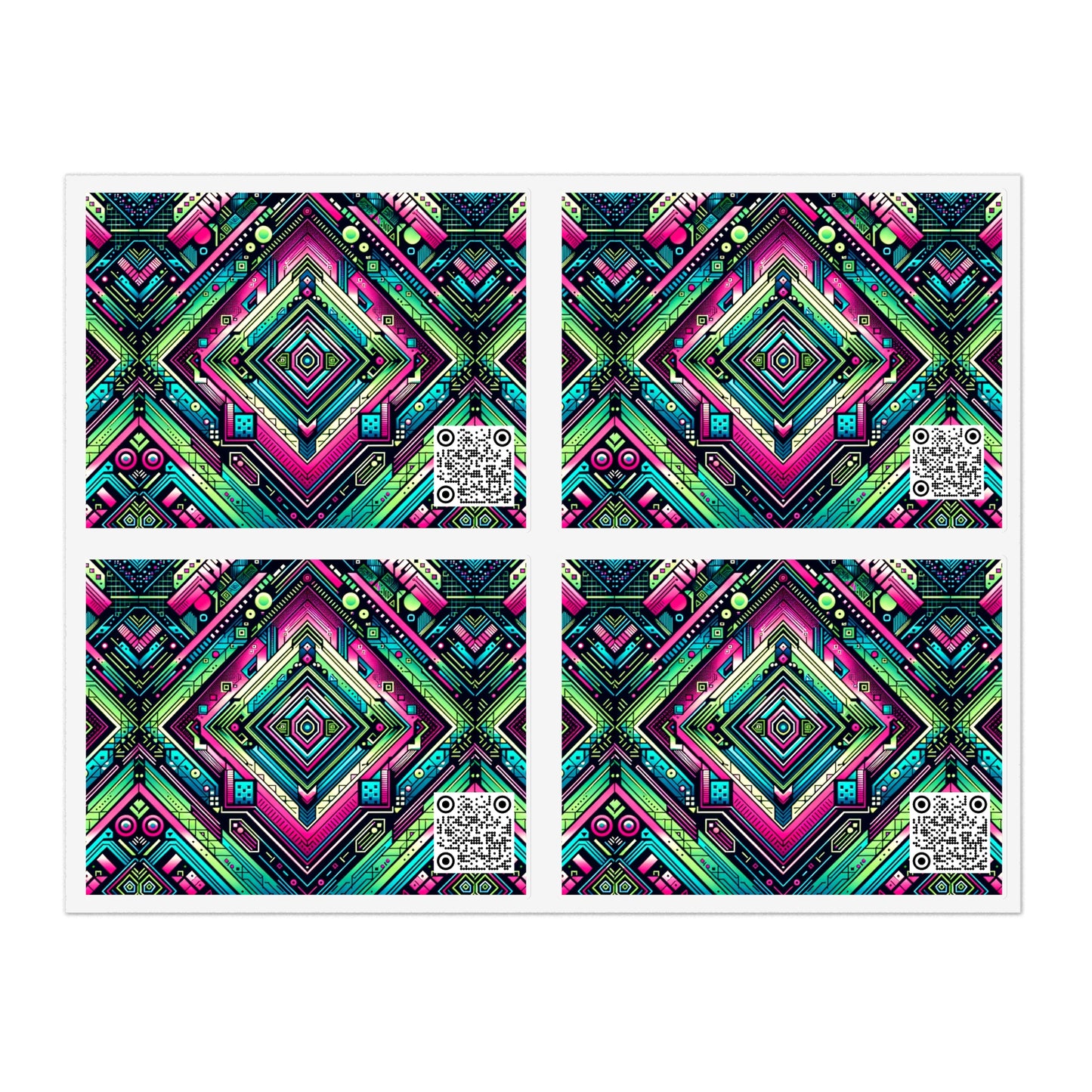 Tech-Infused Graphics Tech-Forward Streetwear Sticker Sheets - 8404 Design-51