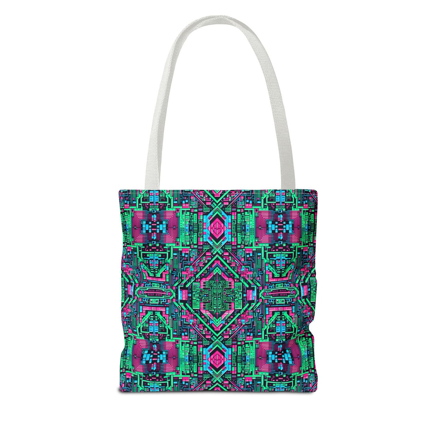 Digital Glitch Vibes Tech-Inspired Streetwear Tote Bag - 8404 Design-71
