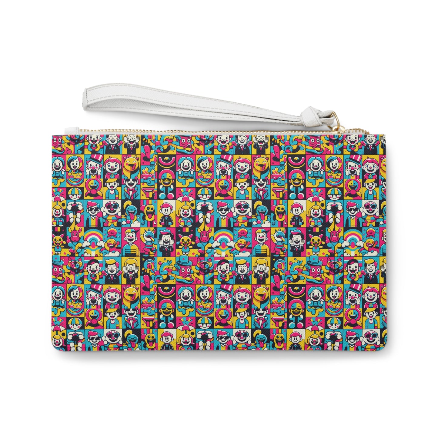 Neon Pop Playful Pop Culture Mashup Clutch Bag - 8404 Design-60