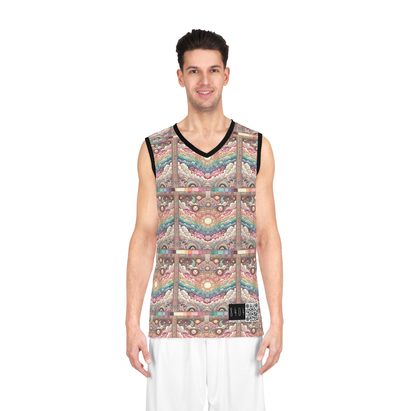 Digital Dreamland Whimsical and Nostalgic Streetwear With a Digital Twist Basketball Jersey - 8404 Design-56