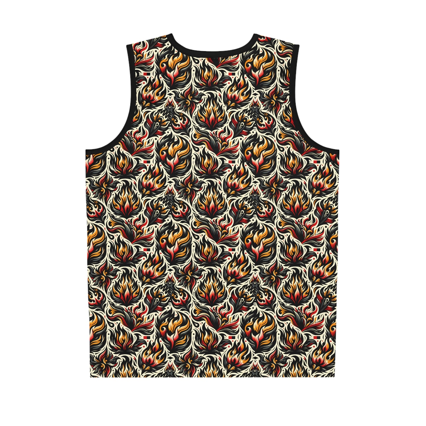 Fire & Flames Bold Streetwear Statement Basketball Jersey - 8404 Design-57