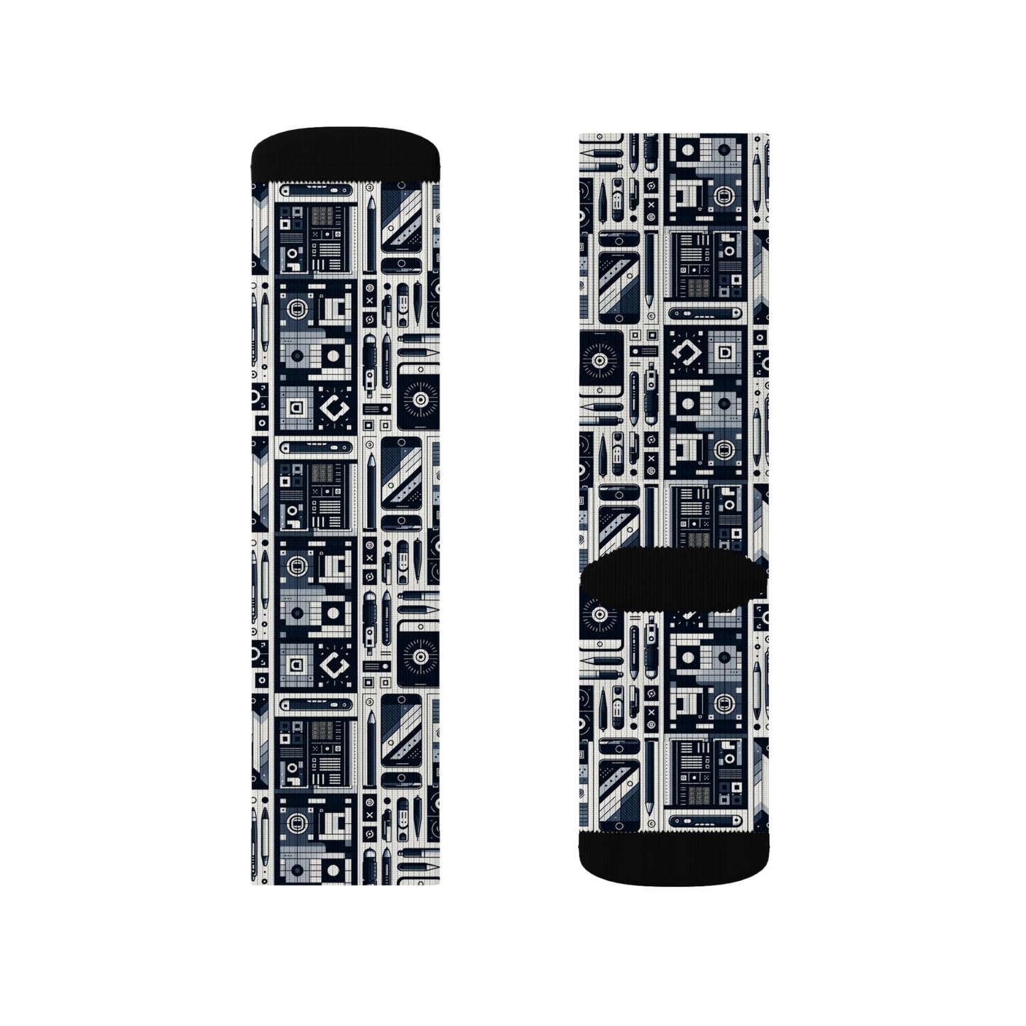Minimalist Athleisure Minimalist Tech Sublimation Socks - 8404 Design-60