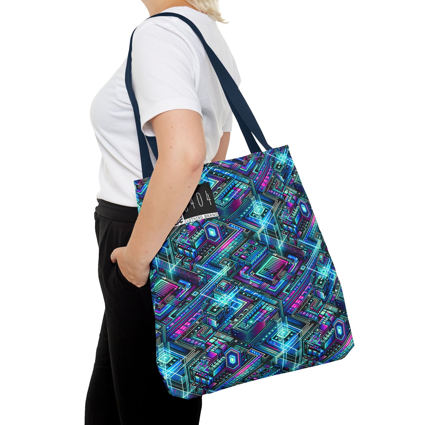Digital Dreamland Futuristic Tech Aesthetic Tote Bag - 8404 Design-42