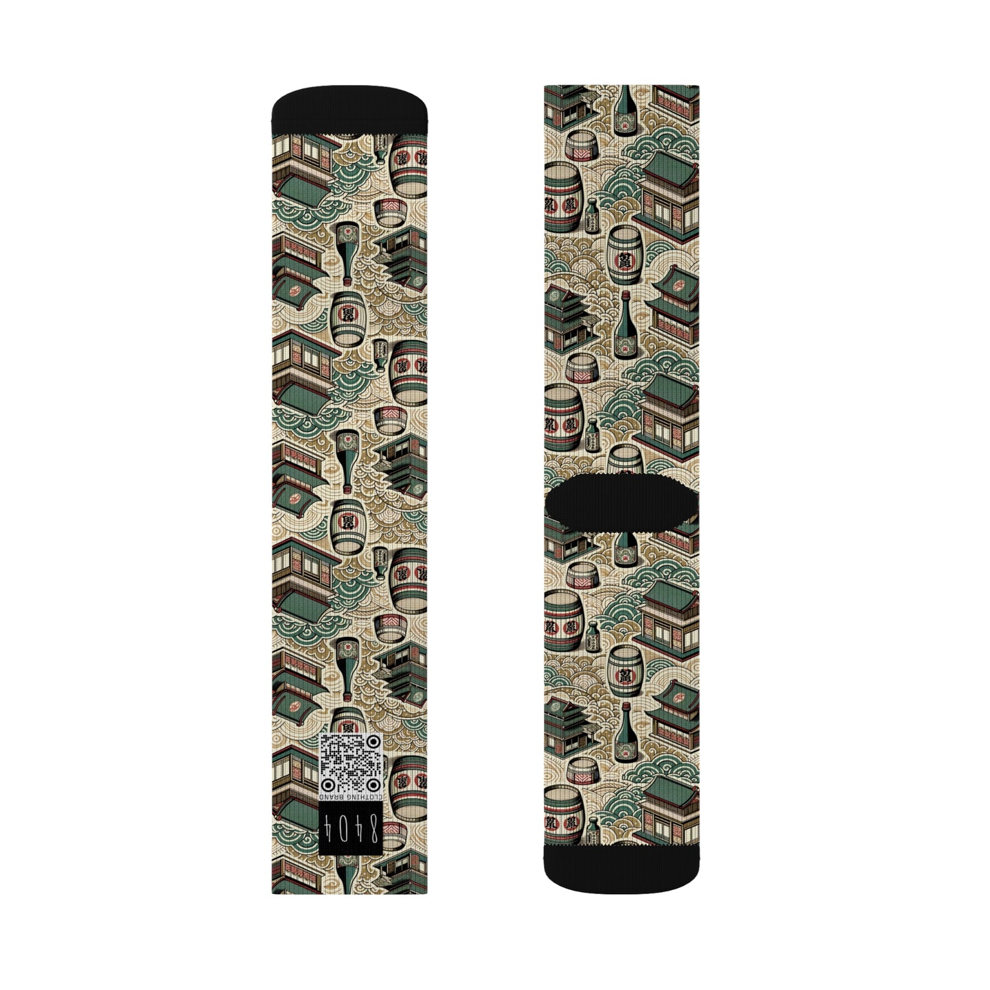 Cultural Artisanal Fusion Contemporary Cultural Elegance Sublimation Socks - 8404 Design-68