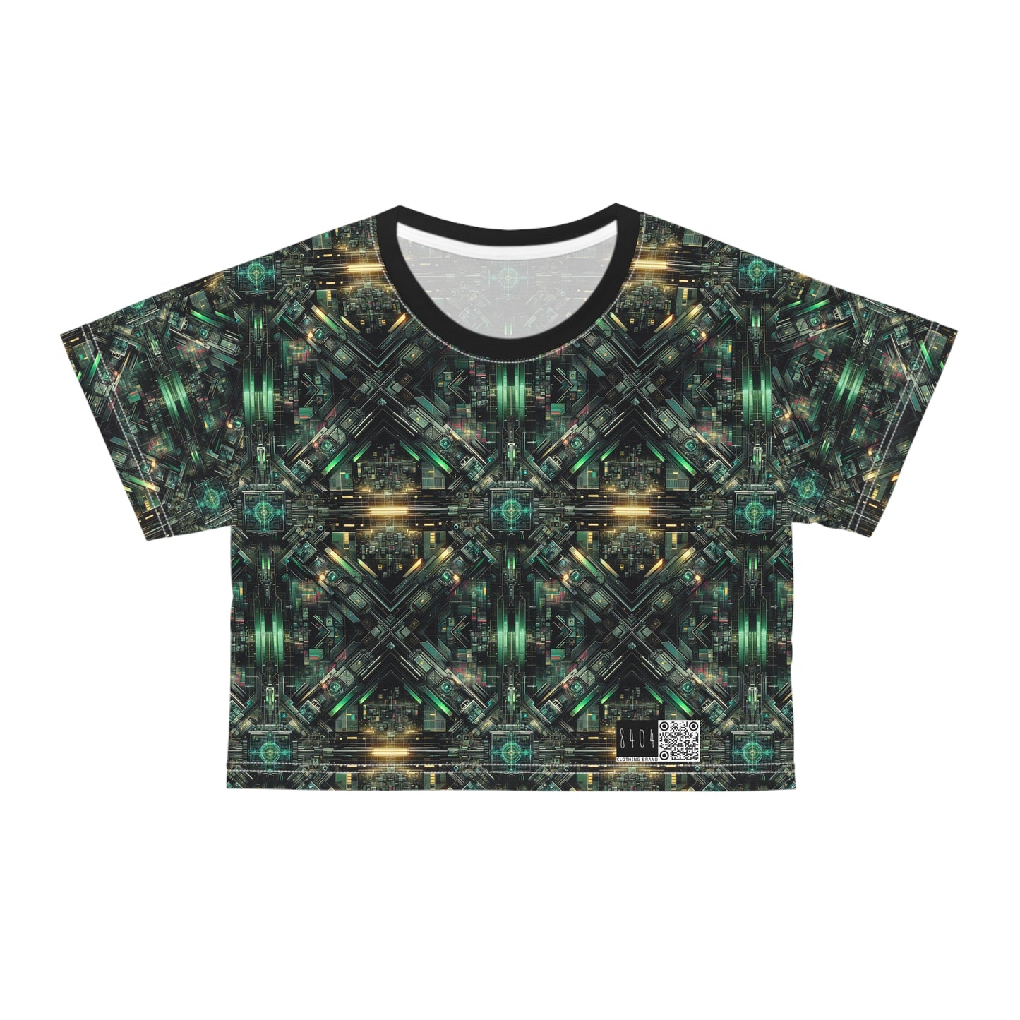 Tech Noir Graphics Tech-Inspired Streetwear Crop Tee - 8404 Design-56