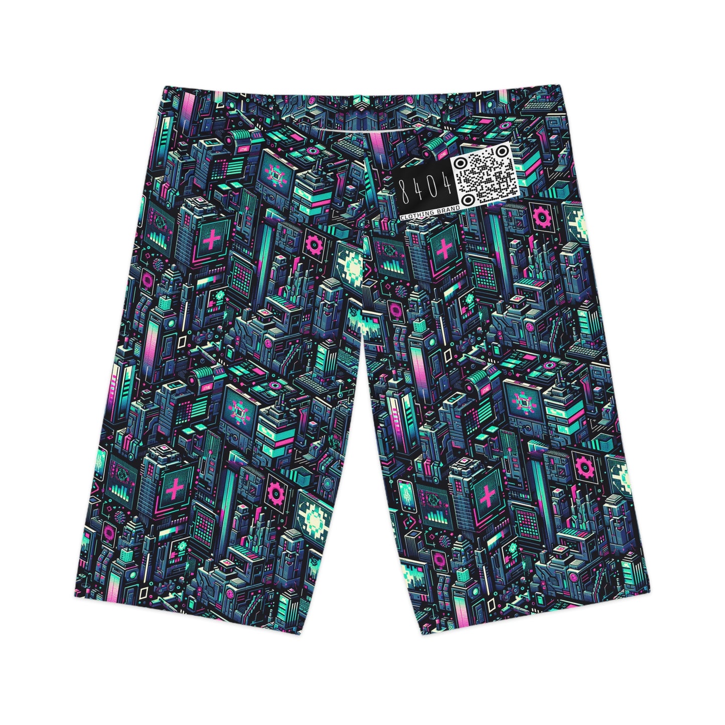 Digital Rebellion Tech-Inspired Streetwear Women's Bike Shorts - 8404 Design-58