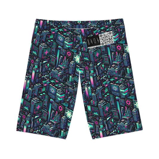 Digital Rebellion Tech-Inspired Streetwear Women's Bike Shorts - 8404 Design-58