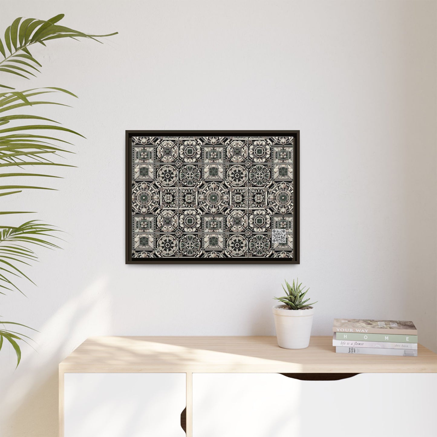 Cyber Garden Party Tech Garden Extravaganza Matte Canvas, Framed (multi-Color) - 8404 Design-45 A