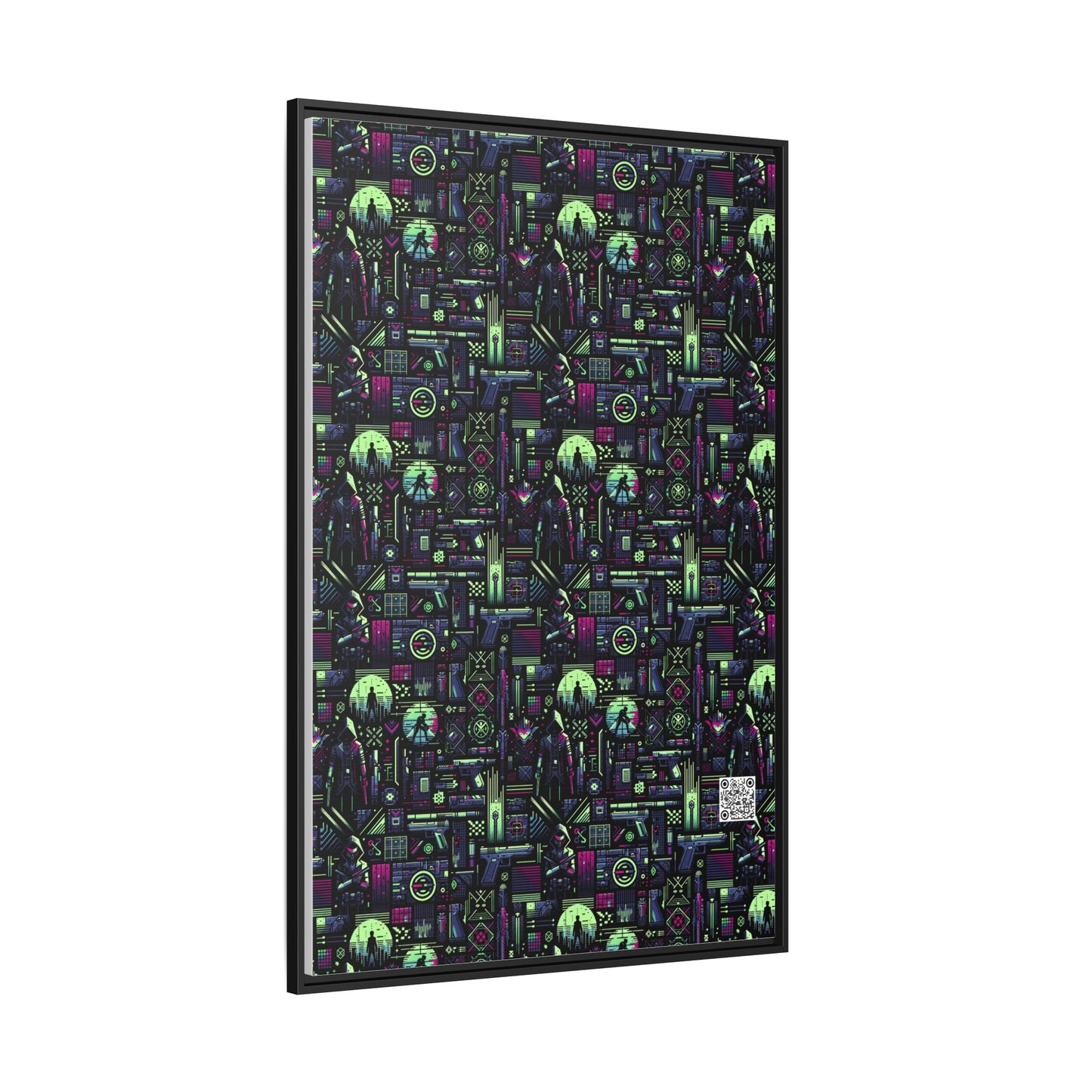 Tech Noir Futuristic Cyberpunk Matte Canvas, Framed (multi-Color) - 8404 Design-63 A
