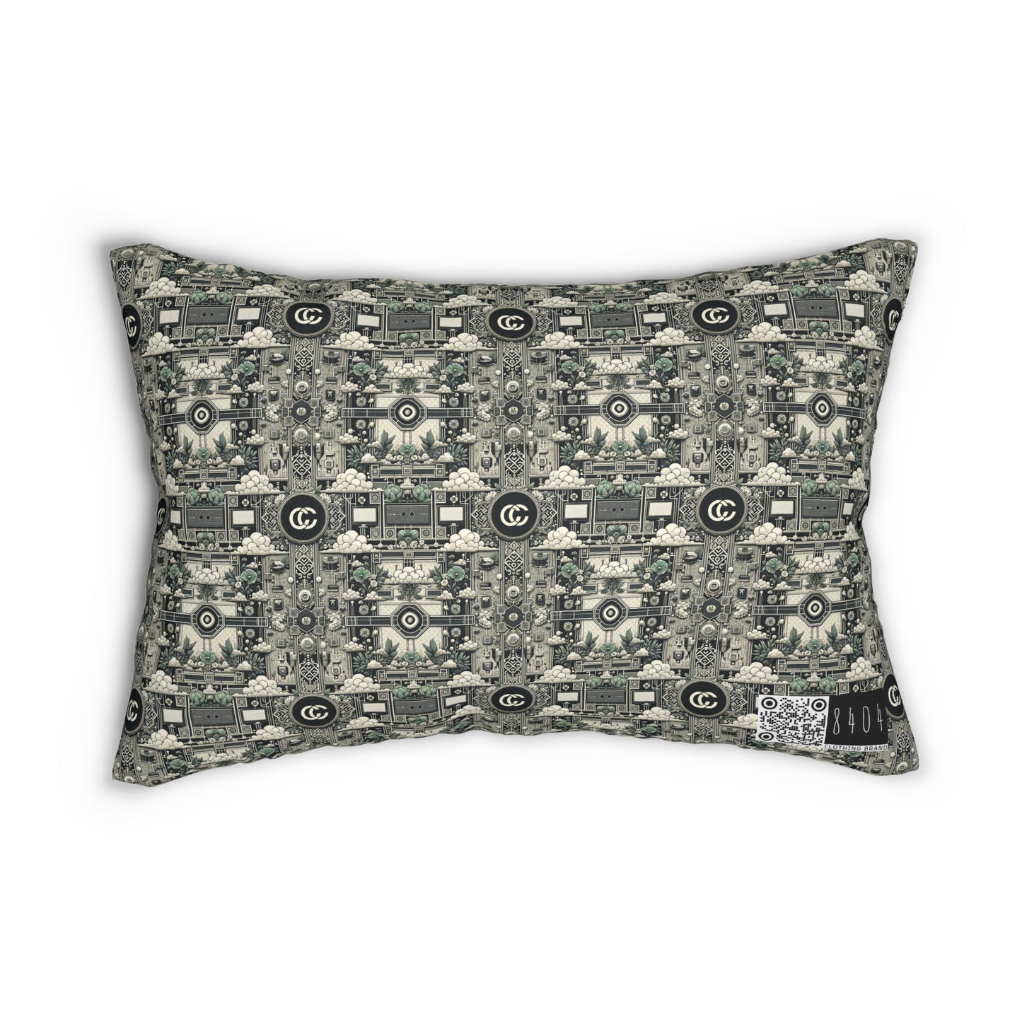 Cyber Garden Party Tech Garden Extravaganza Spun Polyester Lumbar Pillow - 8404 Design-54 S