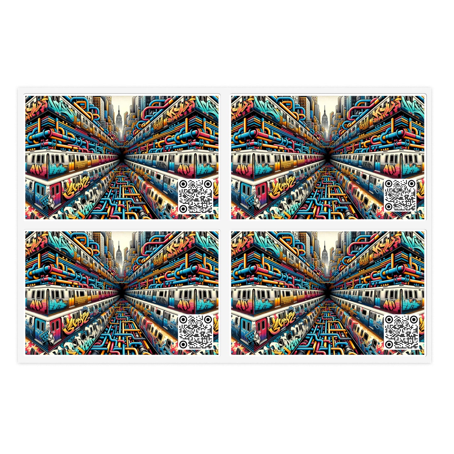 Retro Graffiti Revival Retro Urban Street Art Sticker Sheets - 8404 Design-41