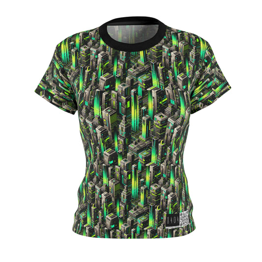 Digital Rebellion Tech-Forward Streetwear Women's Cut & Sew Tee - 8404 Design-63