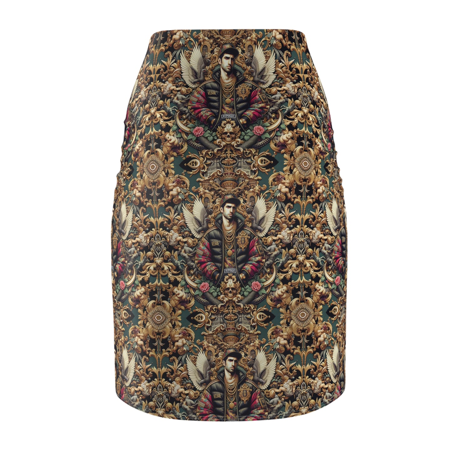 Digital Renaissance Luxurious With a Modern Twist Women's Pencil Skirt - 8404 Design-59