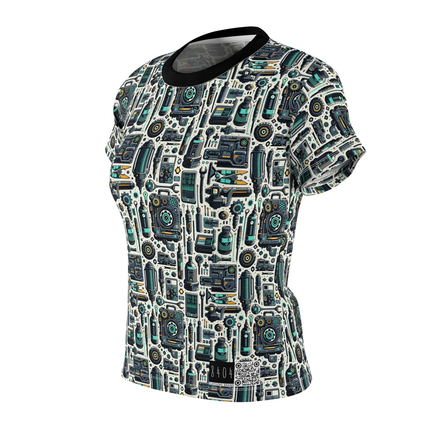 Tech Utility Fusion Modern Tech Streetwear Women's Cut & Sew Tee - 8404 Design-53