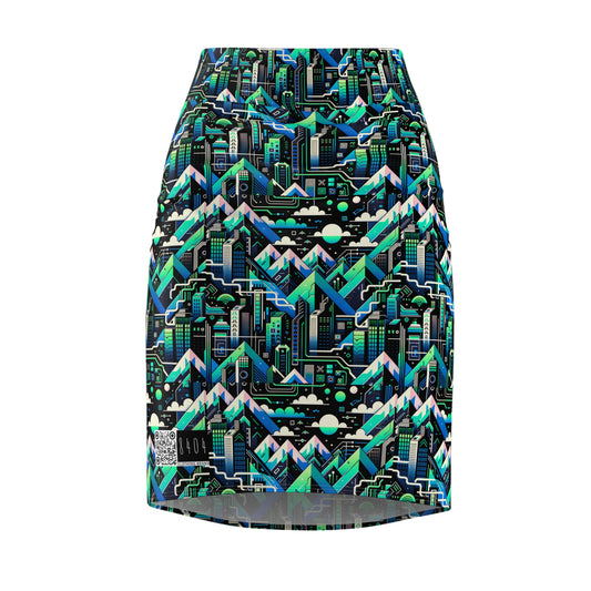 Digital Adventure Graphics Digital Explorer Women's Pencil Skirt - 8404 Design-55