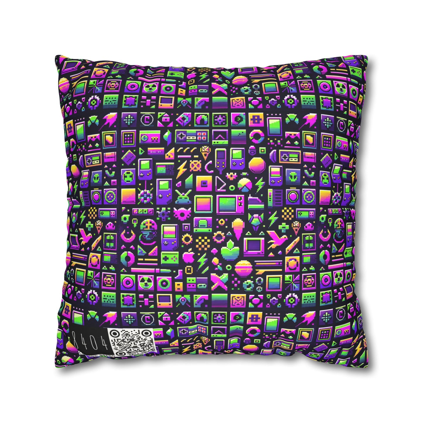 Digital Nostalgia Remix Modern Vintage Fusion Faux Suede Square Pillowcase - 8404 Design-49