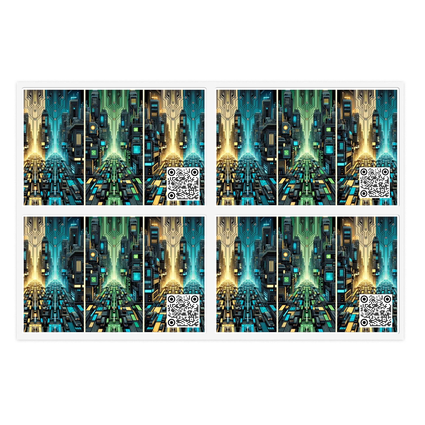 Cyber Punk Graphics Tech-Inspired Cyberpunk Sticker Sheets - 8404 Design-67