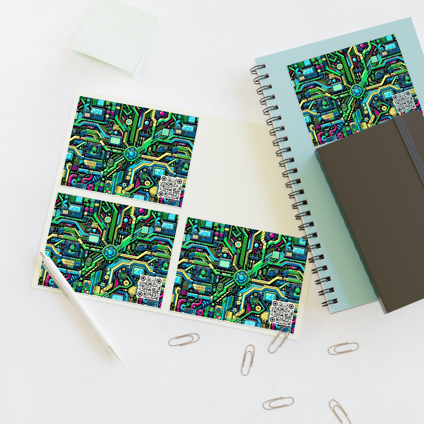 Digital Nomad Chic Cyberpunk Tech Sticker Sheets - 8404 Design-43