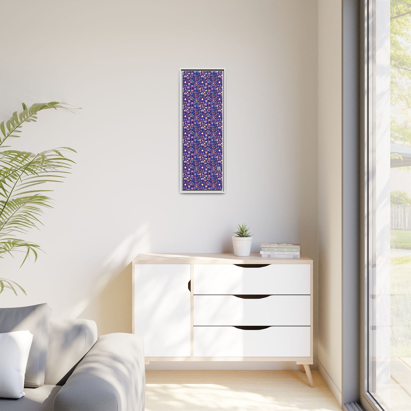 Digital Nostalgia Modern Retro Fusion Matte Canvas, Framed (multi-Color) - 8404 Design-64 B