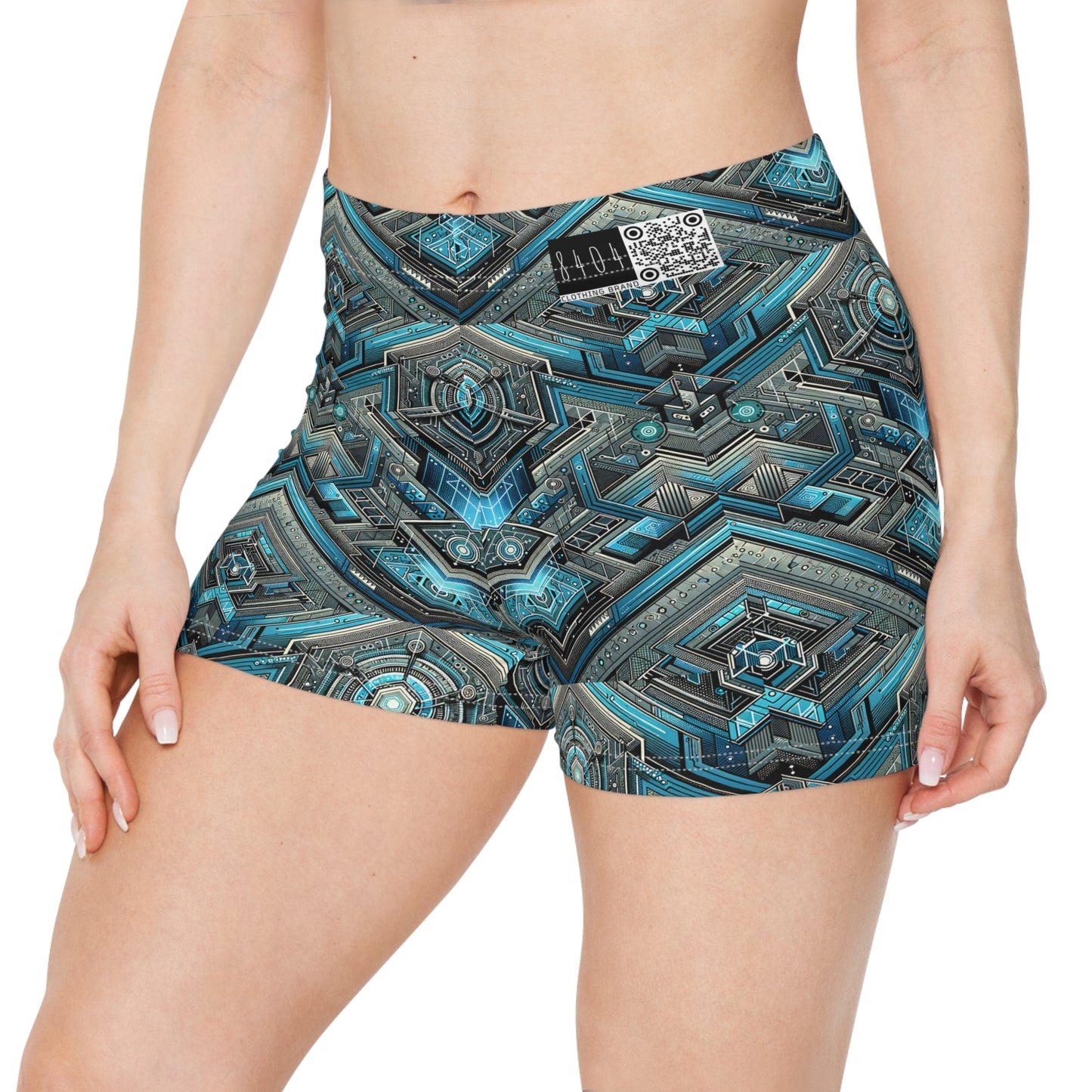 Tech-Infused Futurism Sleek Tech Edge Women's Shorts - 8404 Design-49