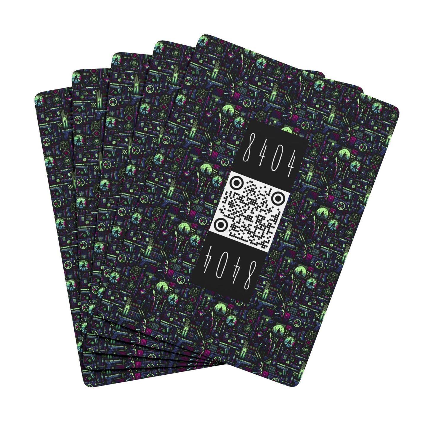 Tech Noir Futuristic Cyberpunk Poker Playing Cards - 8404 Design-63 S