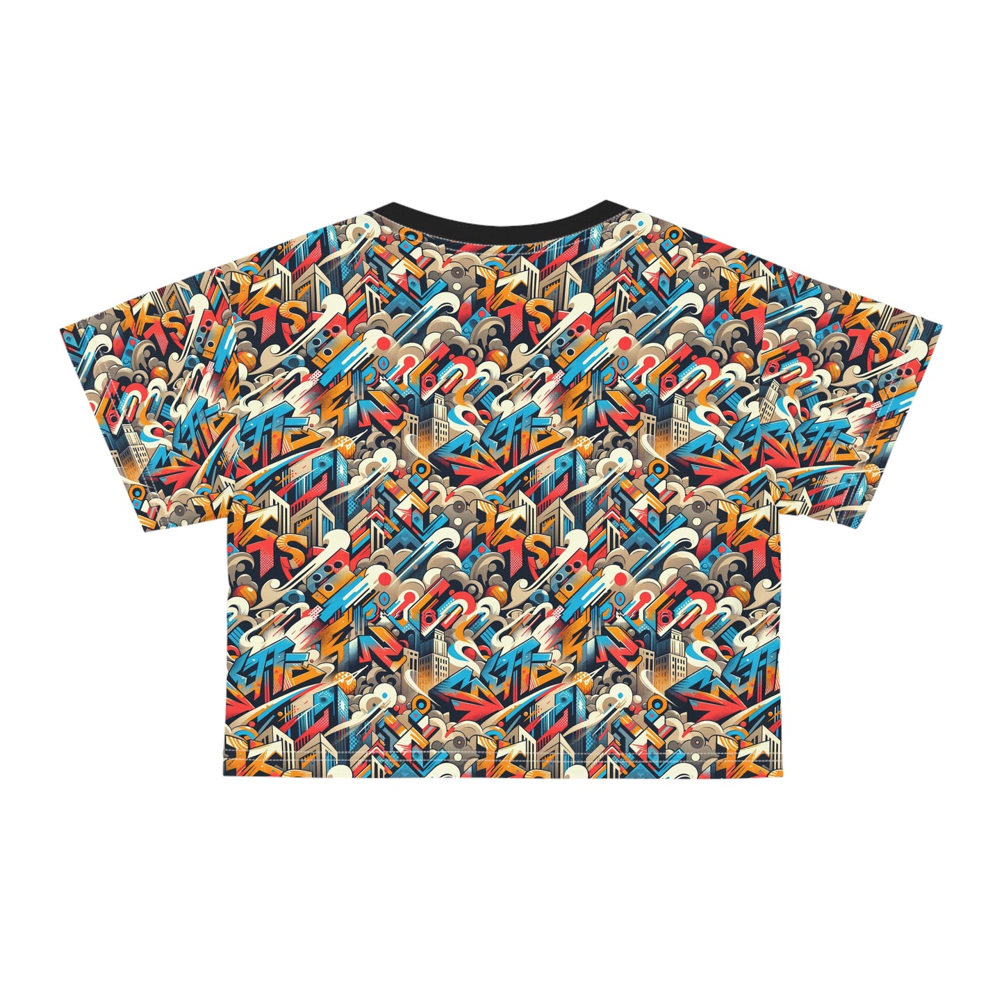Neo-Traditional Street Art Modern Street Art Fusion Crop Tee - 8404 Design-44