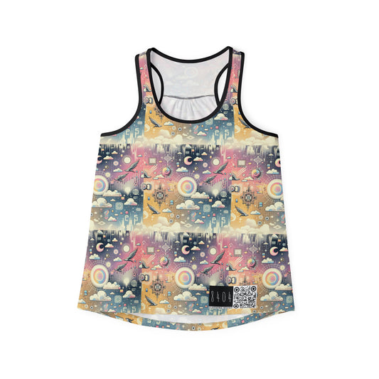 Digital Dreamland Whimsical and Nostalgic Streetwear With a Digital Twist Women's Tank Top - 8404 Design-69