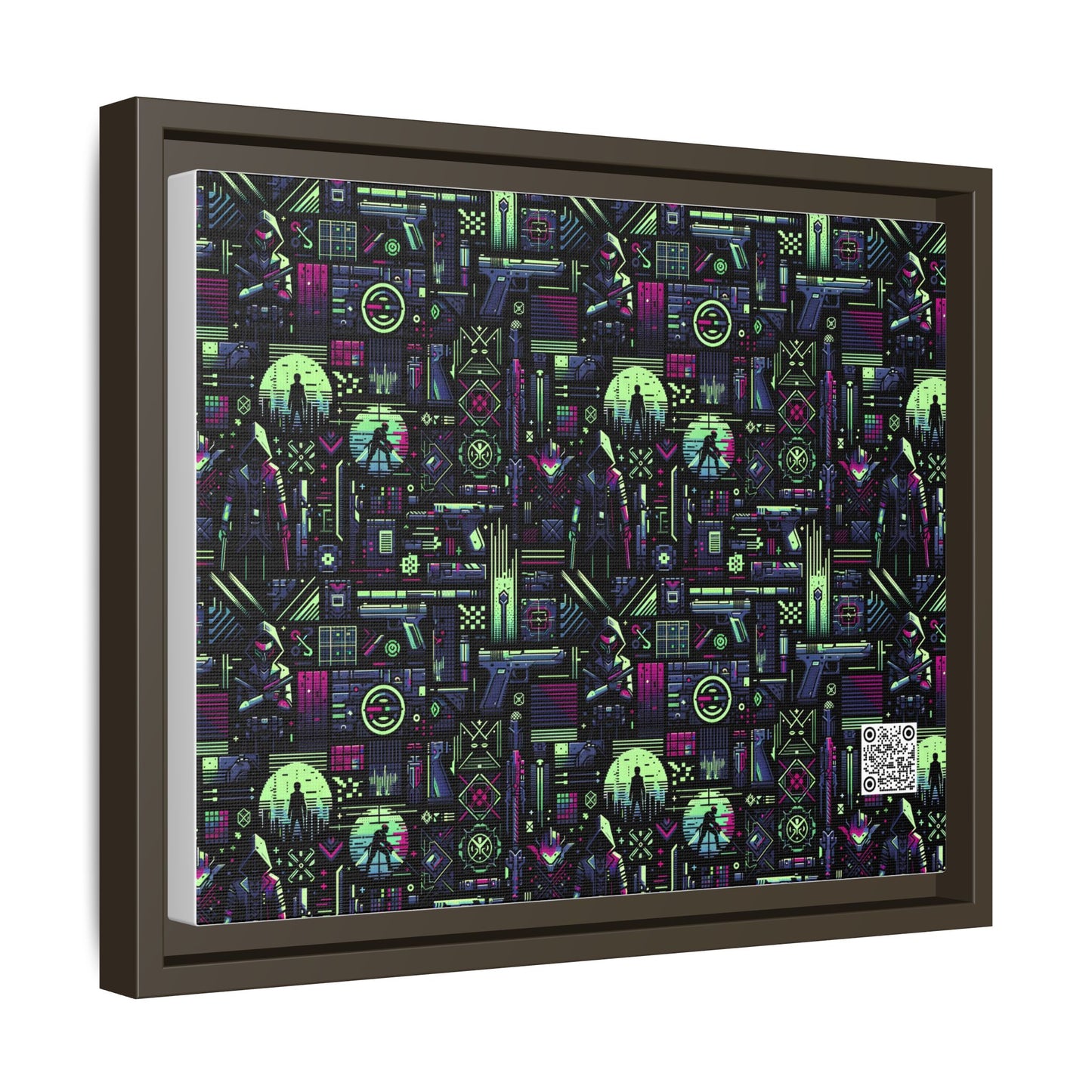 Tech Noir Futuristic Cyberpunk Matte Canvas, Framed (multi-Color) - 8404 Design-63 A