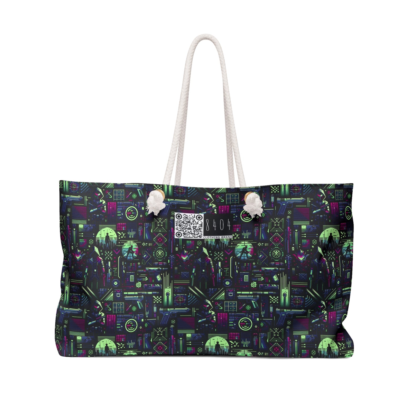 Tech Noir Futuristic Cyberpunk Weekender Bag - 8404 Design-63