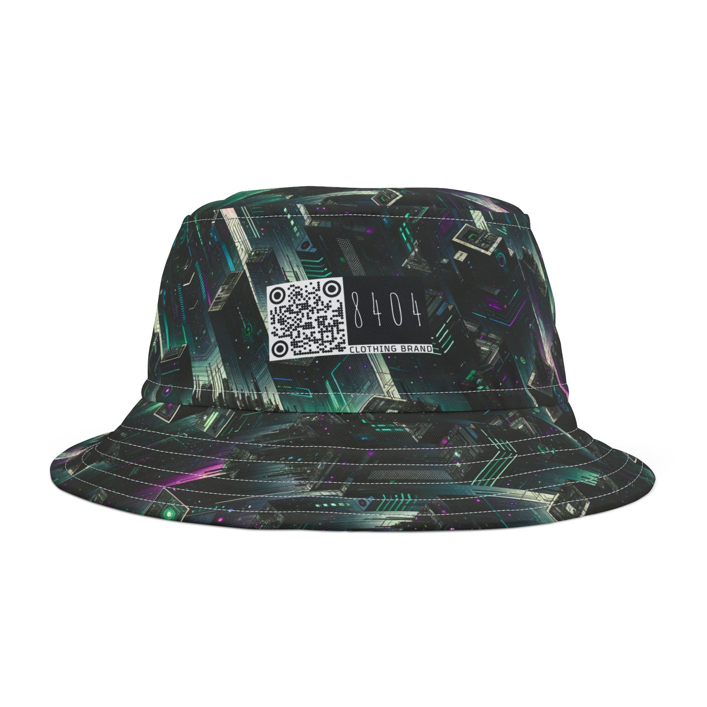 Tech Noir Aesthetics Tech-Forward Urban Dystopia Bucket Hat - 8404 Design-44