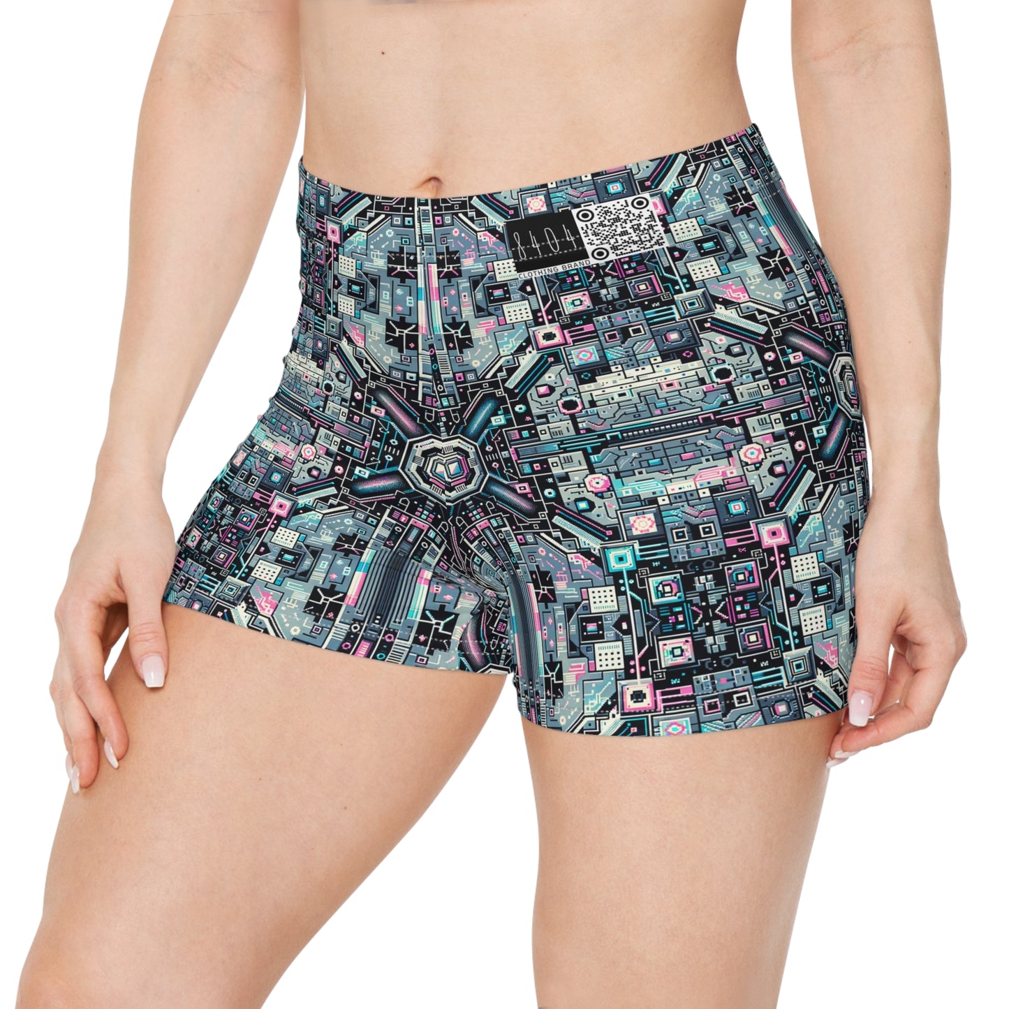 Digital Renaissance Tech-Forward Maximalism Women's Shorts - 8404 Design-44