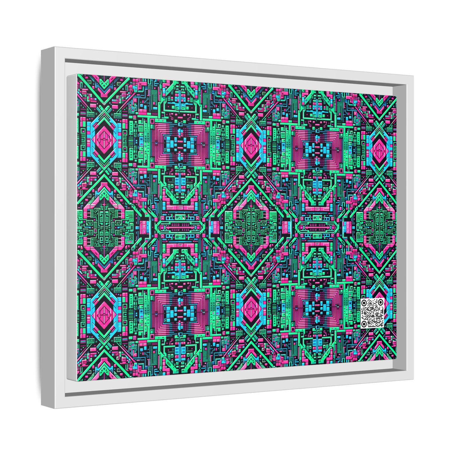 Digital Glitch Vibes Tech-Inspired Streetwear Matte Canvas, Framed (multi-Color) - 8404 Design-71 A