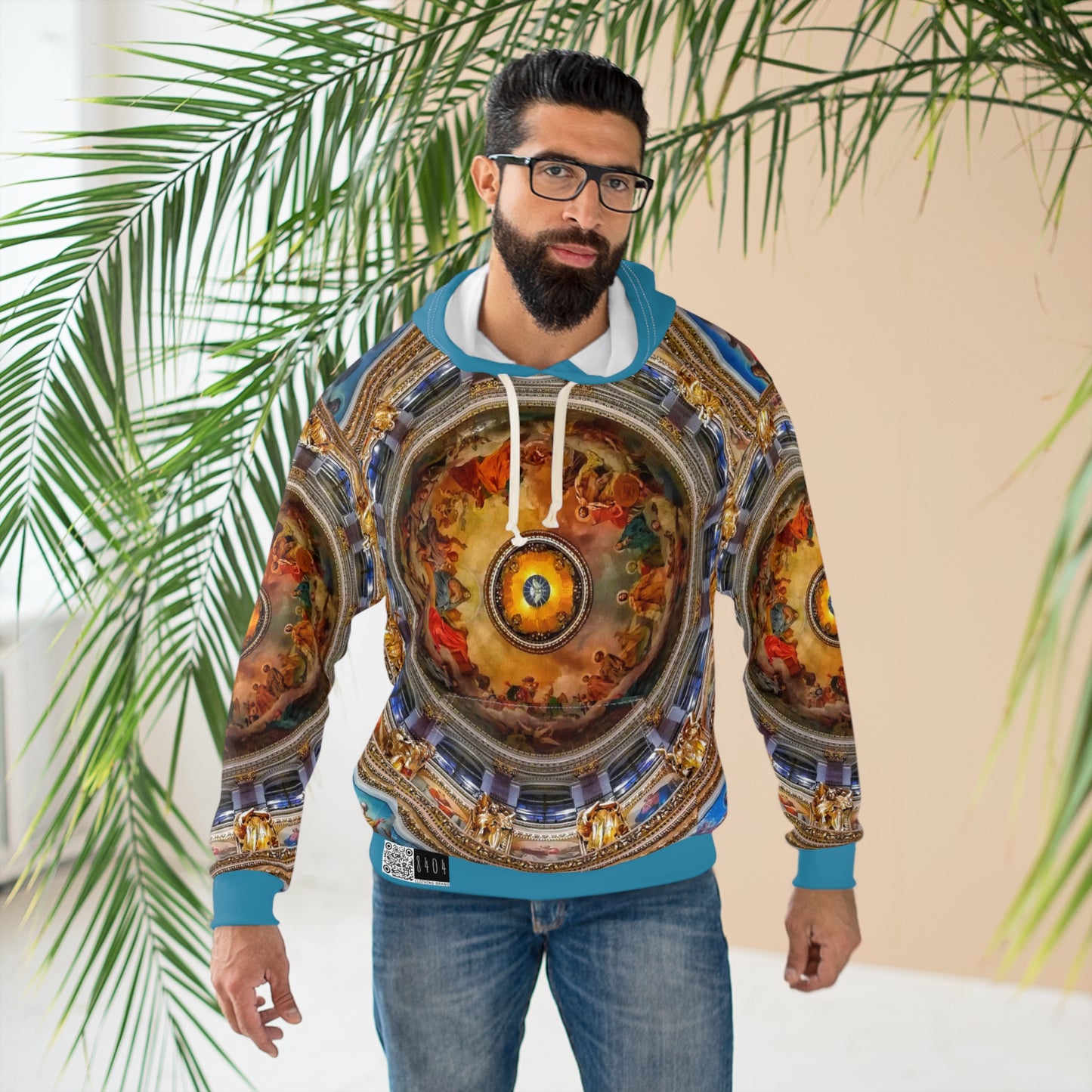 8404 Unisex Adult's "divine in Blue" Fashion Pullover Hoodie