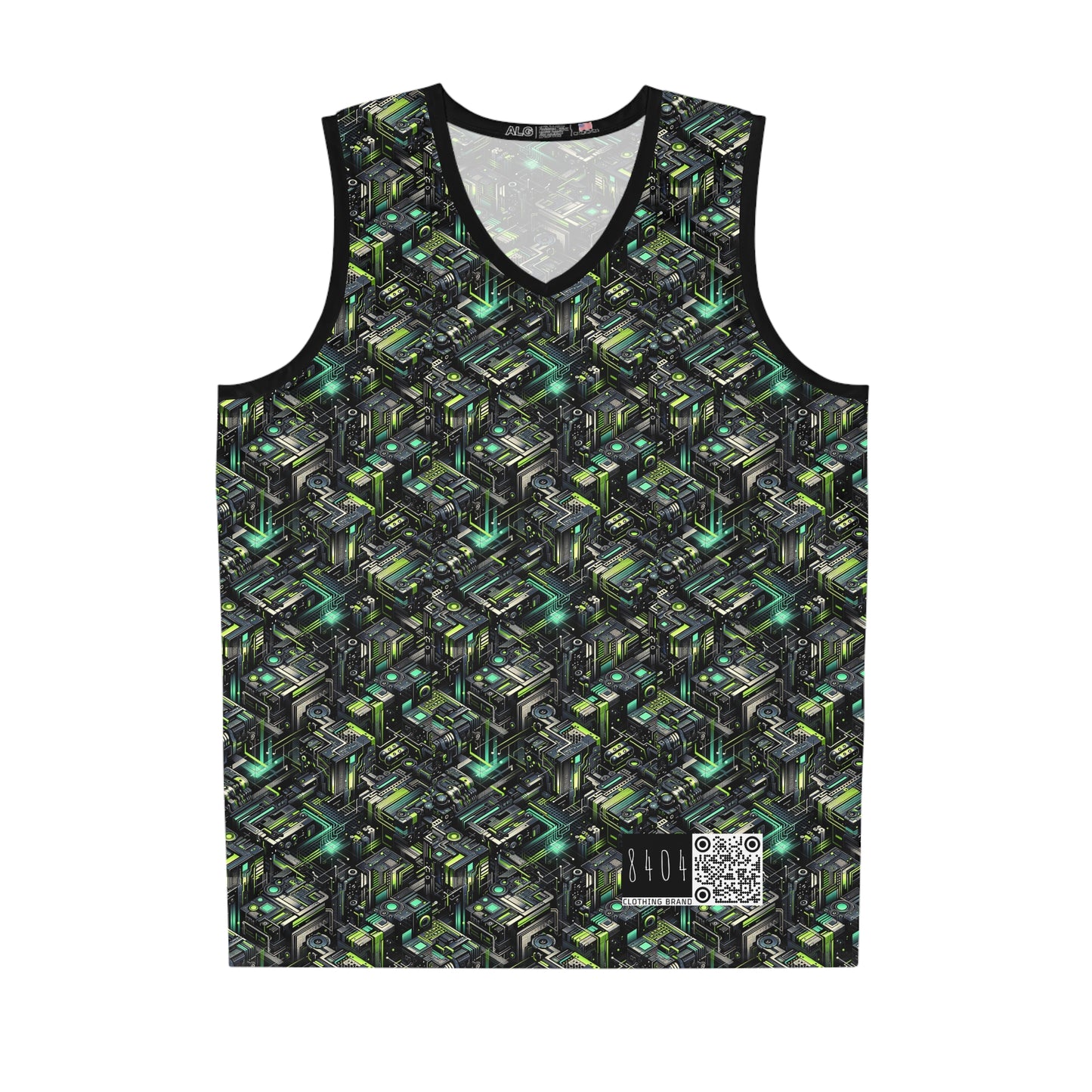 Tech-Infused Graphics Tech-Forward Streetwear Basketball Jersey - 8404 Design-47