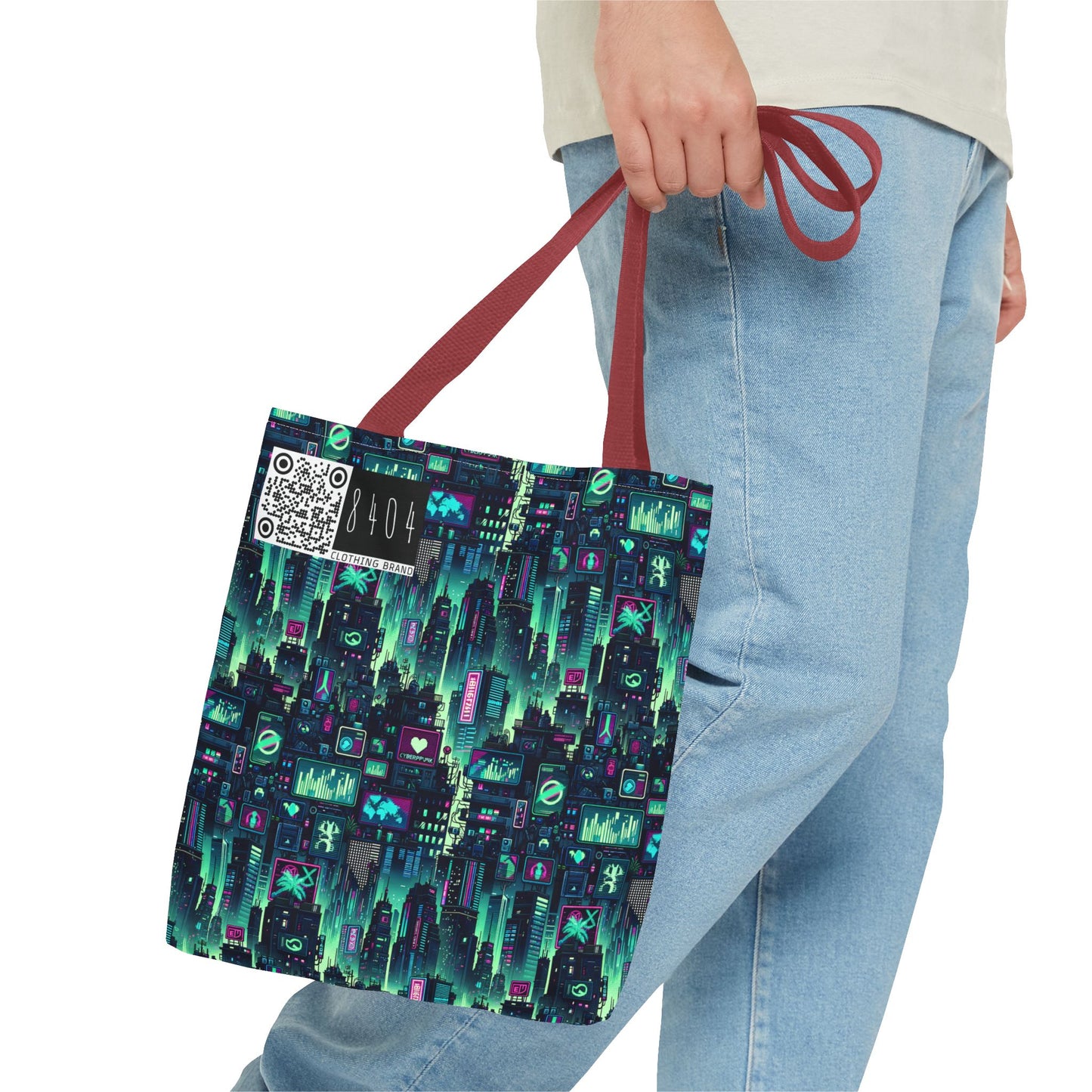Tech Noir Graphics Futuristic Cyberpunk Tote Bag - 8404 Design-52