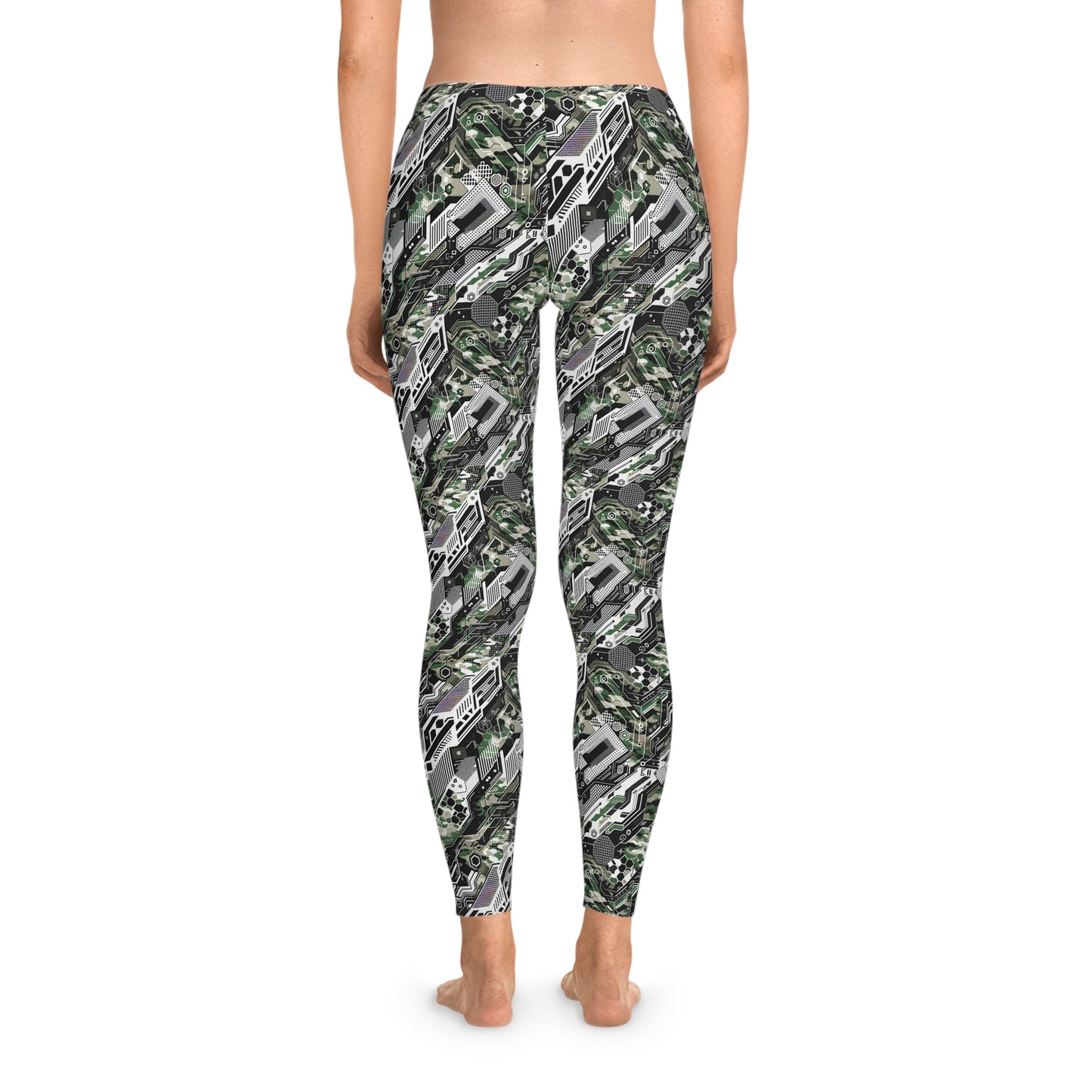 Tech Camo Fusion Tech-Forward Streetwear With a Futuristic Edge Stretch Leggings - 8404 Design-46